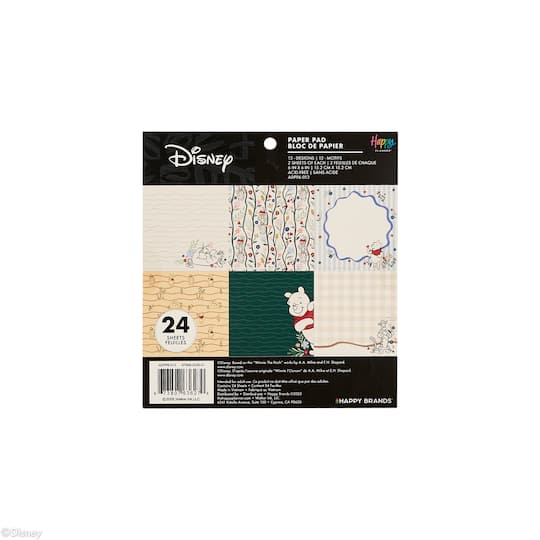 The Happy Planner® Disney© Hunny Fields 6" x 6" Scrapbooking Paper Pad, 24 Sheets